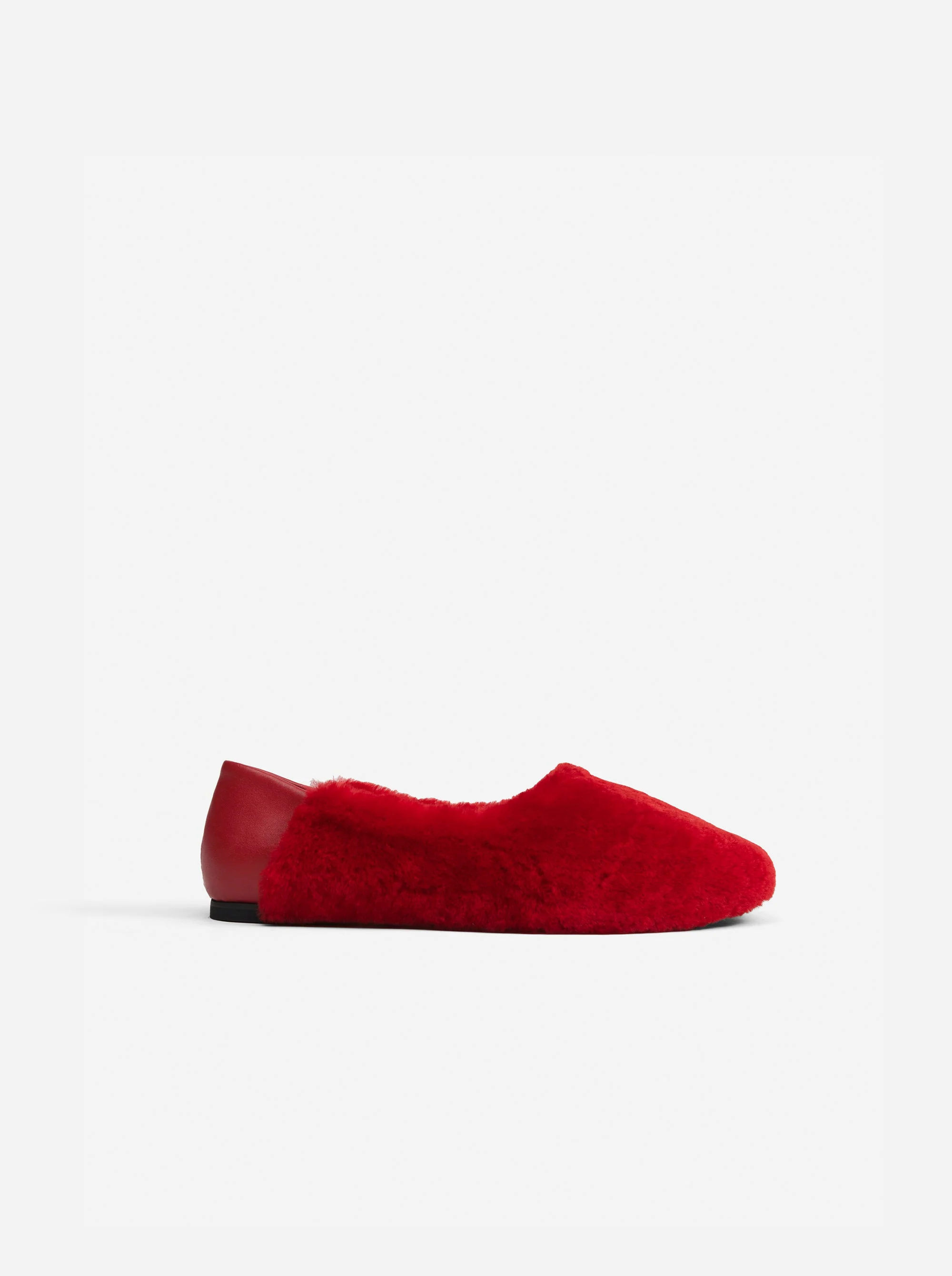 Manu Ballet Flats Red Shearling