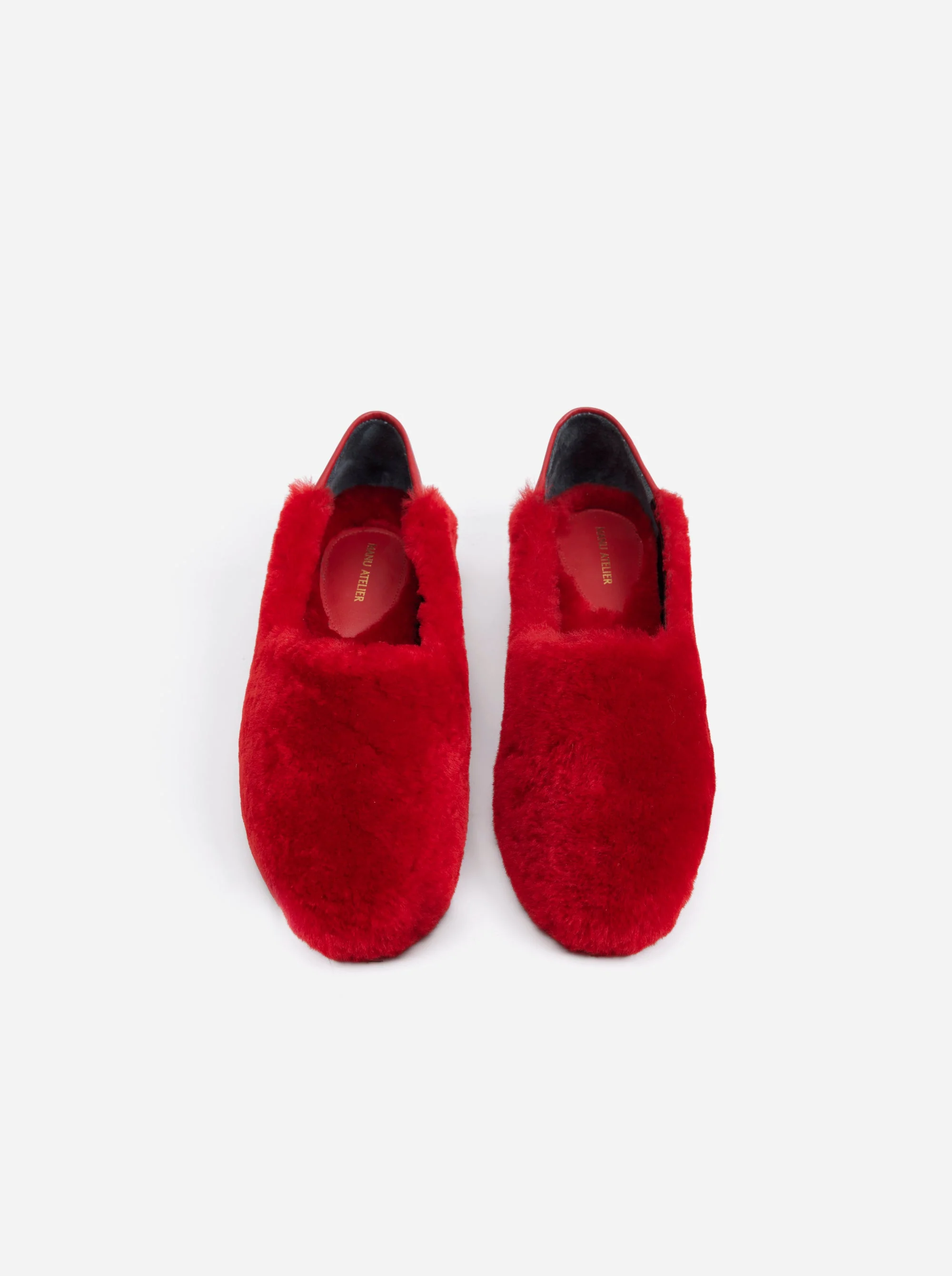 Manu Ballet Flats Red Shearling - Image 2