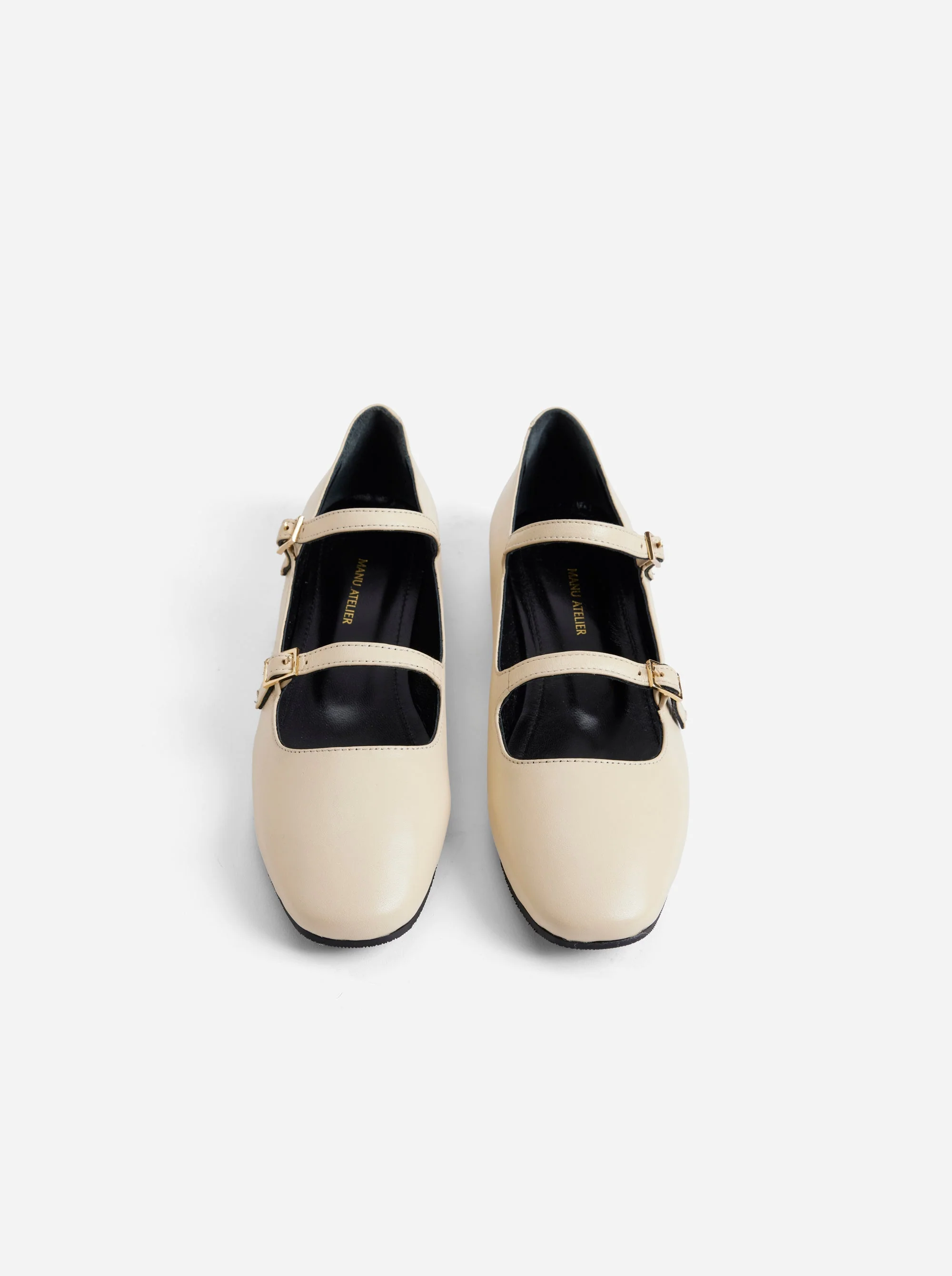 Manu Ballet Flats With Double Belt Vanilla Soft - Image 2